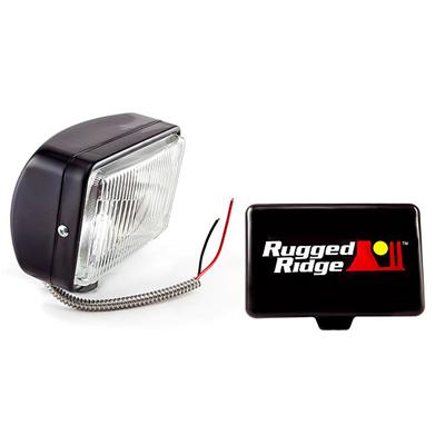Rugged Ridge 5-In x 7-In Halogen Fog Light Black Steel Housing