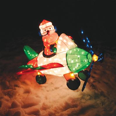 GHH Outdoor Decoration Christmas Airplane Santa 300 Lights Clear Each ...