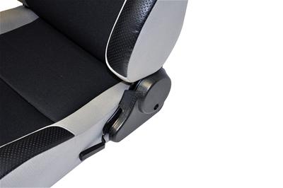 Procar Sportsman Racing Gray/black Velour Seat 80-1606-62R Seat, Series 1606, Lever Reclining, Passenger Side, Velour, Gray, Each thumbnail 4