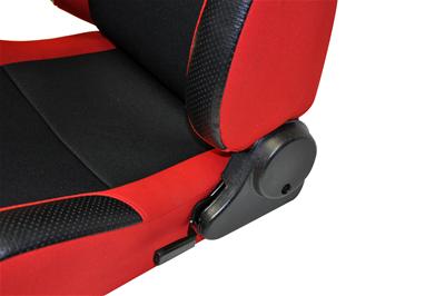 Procar Sportsman Racing Red/black Velour Seat 80-1606-64L Seat, Series 1606, Lever Reclining, Driver Side, Velour, Red, Each thumbnail 3