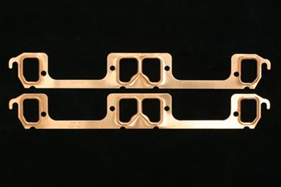 SCE Pro Copper Embossed Exhaust Gaskets 4069 Gaskets, Header, Copper, 4-Barrel Head, Mopar, Small Block LA, Pair