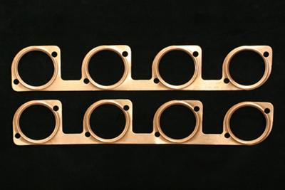 SCE Pro Copper Embossed Exhaust Gaskets 4074 Header and Manifold Gaskets, Embossed, Round Port, for AJPE 481X Alcohol Racing Heads, V8, Pair