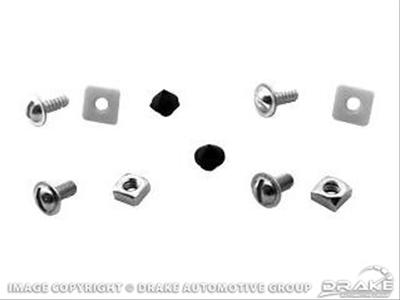 Scott Drake License Plate Mounting Kits 380707-SK Fasteners, Ford, Kit