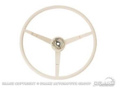 Scott Drake Replacement Steering Wheels C5ZZ-3600-WT Wheel, Replacement, 3-Spoke, ABS Plastic, White, 16 in. Diameter, 1-Bolt Mount, Ford, Each
