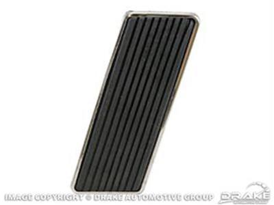 Scott Drake Pedal Pads C5ZZ-9735-D Pad, Gas Position, Steel, Chrome/Black, Ford, Each