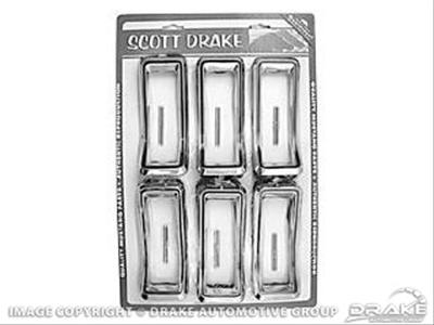 Scott Drake Replacement Taillight Components KIT-ELC-6 Bezels, Replacement, Chrome, Ford, Set of 6