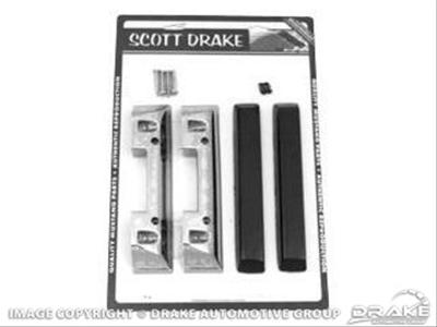 Scott Drake Armrest Base and Pad Kits KIT-INT-2-BK Armrests, Front, Vinyl, Black, Chrome Base, Ford, Kit thumbnail 2