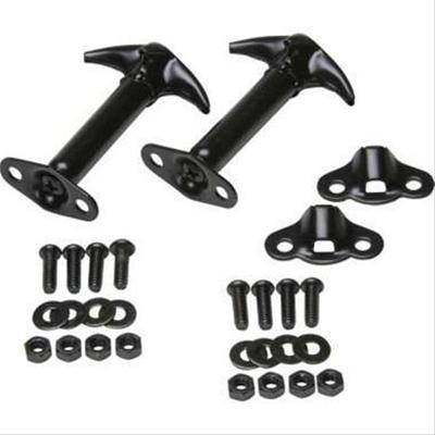 Smittybilt Hood Catch Kits S/B7601 Latch Assembly; Catch; Pair; Black; No Drill Installation