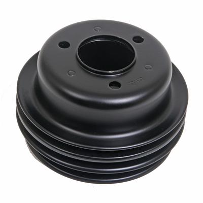 Trans-Dapt Performance Powdercoated Pulleys 8311 Crankshaft Pulley, V-belt, 3-groove, 6.750 in. O.D., Steel, Black Powdercoated, Ford, 289, Each thumbnail 3
