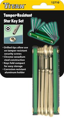 TIP　　10本セット Titan Tools 12710 Titan 10-Piece Torx Tamper-Resistant Star Key