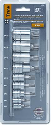 @オーダー品 Titan Tools 16144 Titan 9-Piece Triple Square Bit Socket Sets