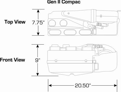 Vintage Air Gen-II Compac Universal Climate Control Systems 68000-VUX-A Conditioning, Gen II Compac, Heat & Cool, 20.5 in. Length, 9.0 in. Height, 7.75 in. Depth, Kit thumbnail 3