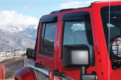 Westin Tape-On Slim Wind Deflectors 72-51496 Side Window Visors, Windguard, Front and Rear, Acrylic, Smoke, Jeep, Set of 4 thumbnail 3