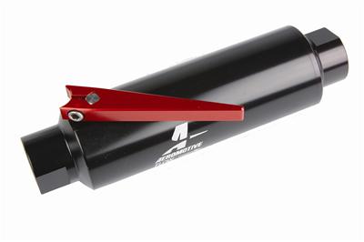 Aeromotive In-Line AN-10 Filter w/Shutoff Valve 100 Micron SS Element - Black Anodize Finish thumbnail 2