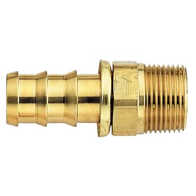 Aeroquip AQP Socketless Brass Male Pipe Fittings FBM1205 Fitting, Adapter, NPT to Hose Barb, Straight, Brass, Natural, 3/4 in. NPT, 3/4 in. Hose Barb, Each thumbnail 2