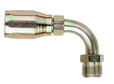 Aeroquip Reusable Hose Ends FBM1392 Fitting, End, AQP High Pressure, 90 Degree, -6 AN to 5/8 -18 in. Male Thread, Steel, Natural, Each