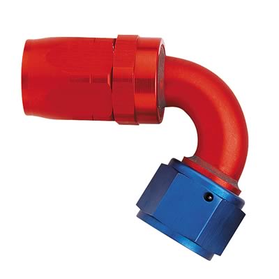Aeroquip Reusable Hose Ends FBM4044 Fitting, End, AQP Hose, 120 Degree, -10 AN to Female -10 AN, Aluminum, Red/Blue, Each