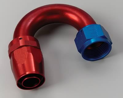 Aeroquip Reusable Hose Ends FBM4066 Fitting, End, 180 Degree, -16 AN, -16 AN Adapter, Aluminum, Red/Blue, Each