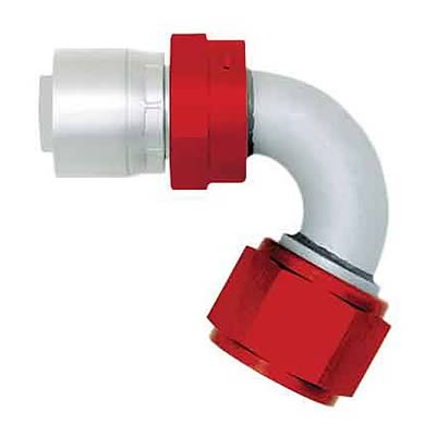 Aeroquip Crimp Hose Ends FBM4242 Fitting, End, AQP/StartLite Hose, 120 Degree, -6 AN to Female -6 AN, Aluminum, Natural/Red, Each