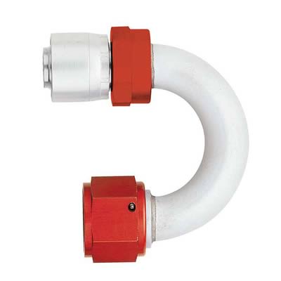 Aeroquip Crimp Hose Ends FBM4263 Fitting, End, AQP/StartLite Hose, 180 Degree, -8 AN to Female -8 AN Elbow, Aluminum, Each