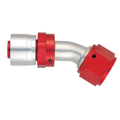 Aeroquip Crimp Hose Ends FBM4272 Fitting, End, AQP/StartLite Hose, 30 Degree, -6 AN to Female -6 AN Elbow, Aluminum, Natrual/Red, Each