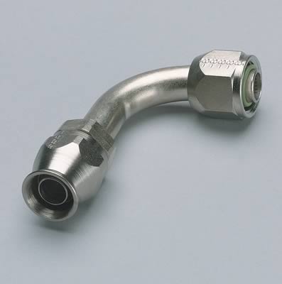 Aeroquip Air Conditioning Hose Ends FCE1733 Fitting, Nickel Plated, Steel, A/C, 90 Degree, -8 AN Female, O-Ring, Reusable, Each thumbnail 2