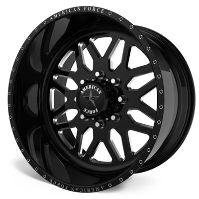 American Force Trax SS8 Series Gloss Black Wheels with Machined Windows