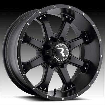 Raceline 991B Assault 16x8in / 8x170 BP / 0mm Offset / 125.2mm Bore - Satin Black Wheel thumbnail 2