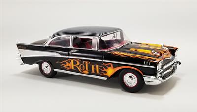 1957 Chevrolet Bel Air ミニカー Franklin Mint 1957 Chevy Bel Air Flames Hot Rod 1:43 B11XR16