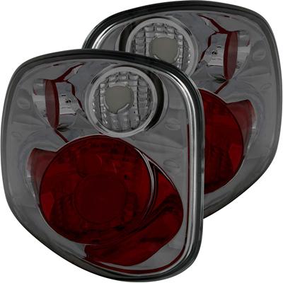 Anzo Generation II Euro-Style Taillights 211176 Taillights, Euro-Style, Smoke/Red Lens, Chrome Housing, Ford, Stepside, 3-Bulb Models Only, Pair