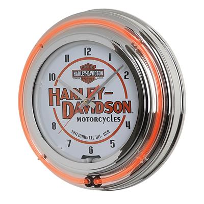2 Harley-Davidson バイク型置時計 Summit Gifts HDL-16623 Harley-Davidson® Double Neon Wall Clock