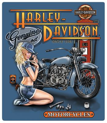 Harley-Davidson® Lady Mechanic Tin Signs
