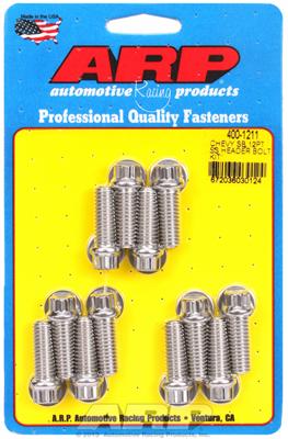 16 Piece 3//8/" x 1/" Header Bolts Exhaust Fasteners Stainless Steel 6 Point Head