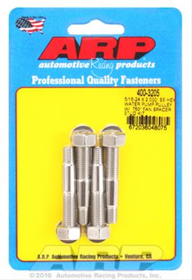 ARP 5/16-24 X 2.000 SS Hex Water Pump Pulley w/ .750in Fan Spacer Stud Kit thumbnail 2