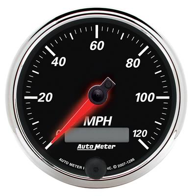 Autometer Designer Black II 3 3/8in 120 MPH In-Dash Speedo w/ LCD ODO