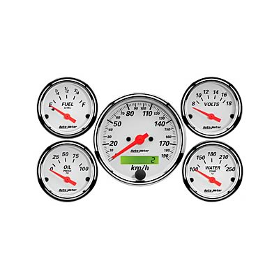 Auto Meter 1313 Arctic White Oil//Fuel Dual Gauge