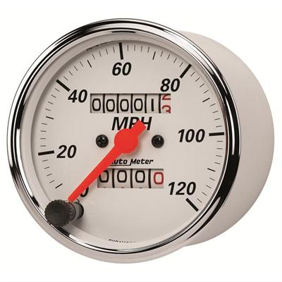 Autometer Arctic White 3-1/8in 0-120 MPH Mechanical Speedometer Gauge thumbnail 3
