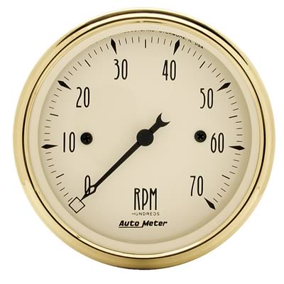 Autometer Golden oldies Tachometer 0 7 000 3 1 8 Dia Beige Face 1595