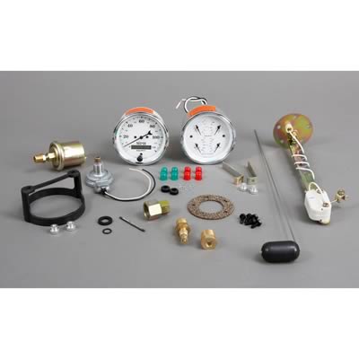 AutoMeter Gauge Kit 2 Pc. Quad & Speedometer 3-3/8in. Old Tyme White thumbnail 2