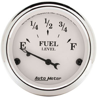 Autometer 2-1/16in 0-90 Fuel Level Air-Core GM Old Tyme White Gauge