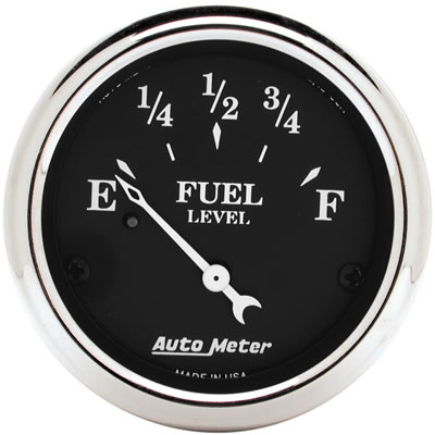 Autometer 2 1/16in 240 Ohm to 33 Ohm Old Tyme Black Electric Fuel Level Gauge