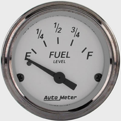AutoMeter Gauge Fuel Level 2-1/16in. 0 Ohm(e) to 30 Ohm(f) Elec American Platinum