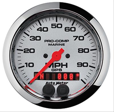 Autometer Marine Chrome 3-3/8in 100MPH GPS Speedometer Gauge