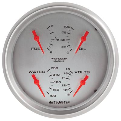 Autometer Marine Silver 5in Ultra-Lite 100 PSI