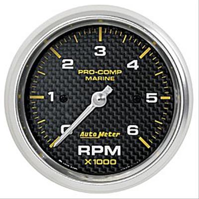 Autometer Marine Carbon Fiber Ultra-Lite Gauge 3-3/8in Tachometer 6K RPM