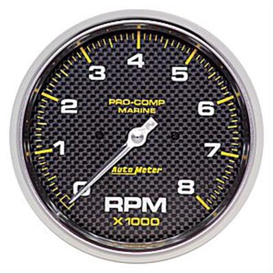 AutoMeter Marine Carbon Fiber 5in In-Dash Tachometer 0-8000 RPM
