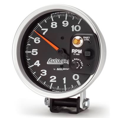 Autometer AutoGage 5in / 10k RPM / Pedestal Mount Black Tachometer w/ Shift Light thumbnail 7