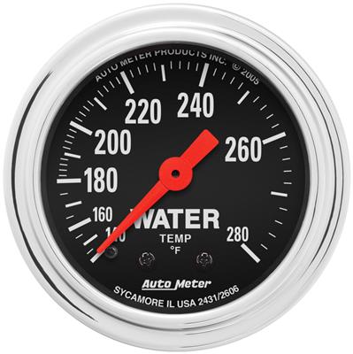 Auto Meter 2532 Traditional Chrome Electric Water Temperature Gauge