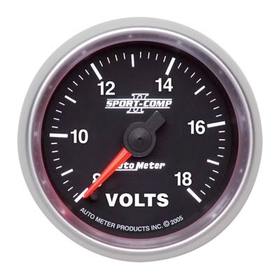 Autometer Sport-Comp II 2 1/16in. 18V Digital Stepper Motor Electronic Voltmeter