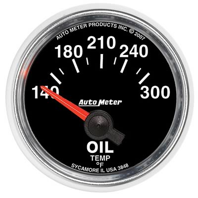 Autometer GS 52mm 140-300 Deg F Short Sweep Electronic Oil Temperature Gauge